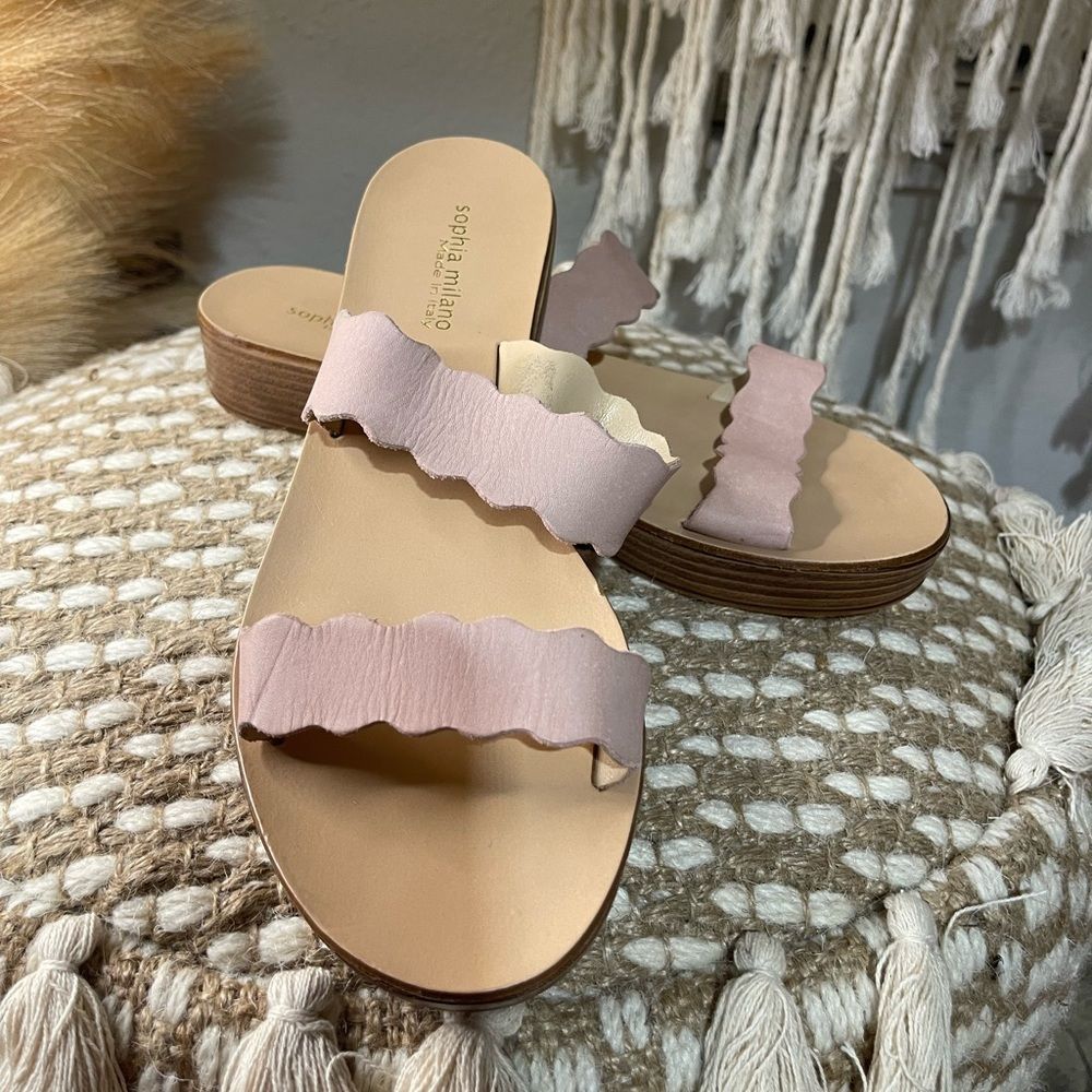 Sophia Milano Pink Leather Sandals